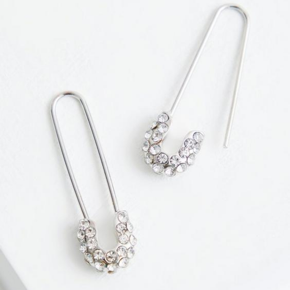 BNWT Torrid Silver Safety Pin Earrings
